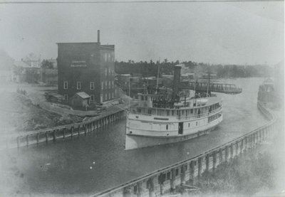 a late 19th century photo of a steamship