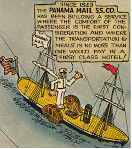 Figure 4: The captain of the Panama Mail S.S. Co. (PMSC) delivers a monologue on the virtues and “comfort” of the PMSC.