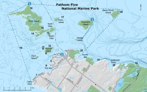 a map of Fathom Five