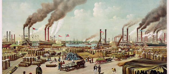19th century image of the port of New Orleans