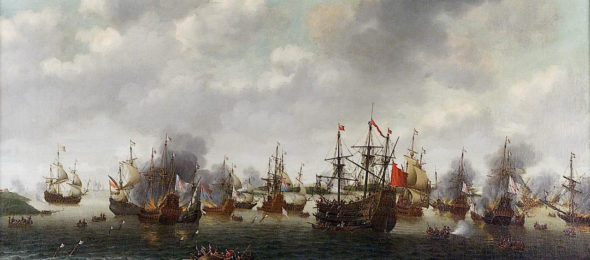 Painting of Dutch Attack on the Medway, June 1667