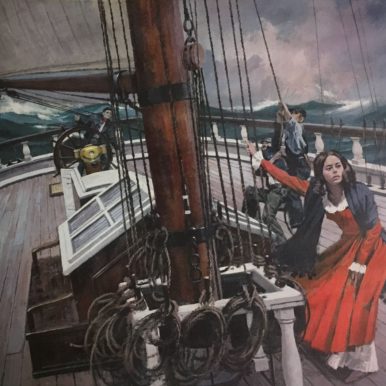 Painting of Mary Patten, first female commander of an American merchant vessel (1856)