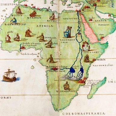Early modern map of Africa
