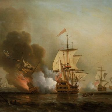 Early modern piracy battle at sea