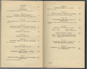 The Table of Contents for Handling Ships
