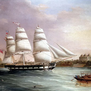 Oil painting of Bombay c. 1850