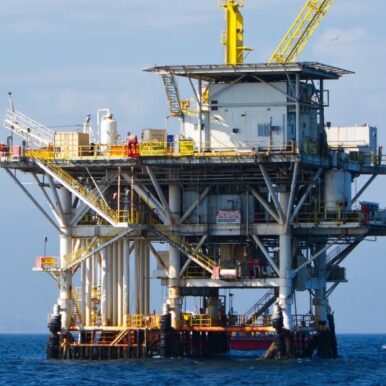 Offshore oil platform in the ocean